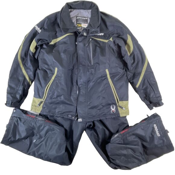 Spyder Technical Skiwear Jacket/Snowpants Men XL Black/Green Read Description! - Picture 1 of 16